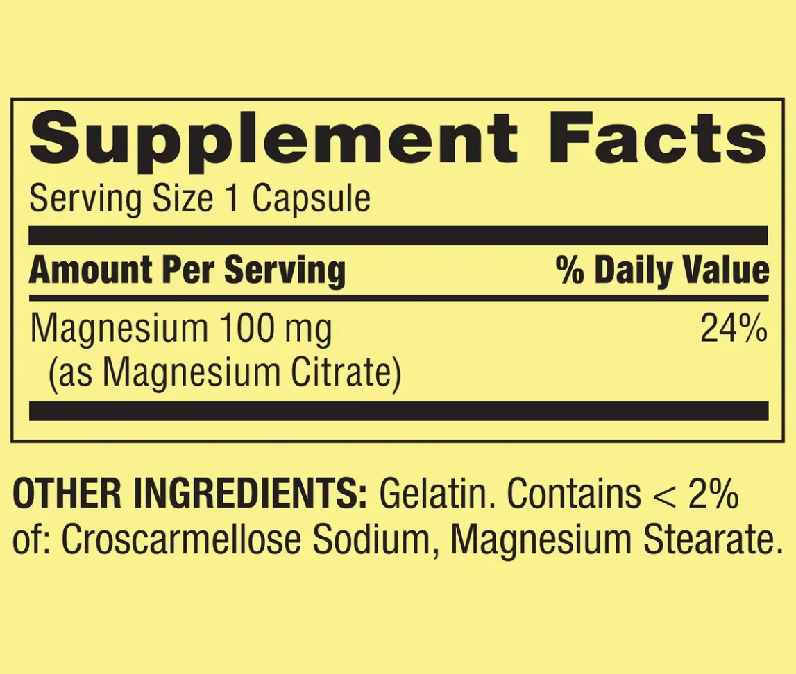 Vista 2 de Spring Valley Citrato De Magnesio 100cap
